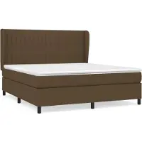 Syfax Boxspringbett mit Matratze Dunkelbraun 160x200 cm Stoff