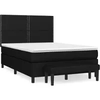 Syfax Boxspringbett mit Matratze Schwarz 140x190 cm Stoff