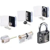 AGT Lockpicking-Erweiterungs-Set aus 2 Türschlössern & 1 Vorhänge-Schloss