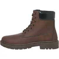 Jack & Jones 12282310_414_42, Stiefel, Braun, Brown Stone, Rundzeh, Schnürverschluss, Gummi