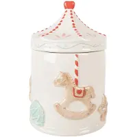 Clayre & Eef Vorratsglas Ø 15x22 cm Weiß Braun Keramik