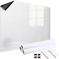 INFACTORY 4er-Set Magn. Whiteboard-Folie, selbstklebend, 4 Marker, 250 x 120 cm