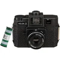 Holga 120GCFN Set black, inkl. B+W Film+ Batterie, Rollfilm-Kamera mit Blitz