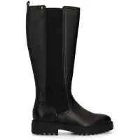 No Stress Schwarze Lederstiefel mit Elastikeinsatz | Größe 41