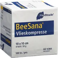 Meditrade Vlieskompressen Unsteril 10x10 cm 4fach 100 St
