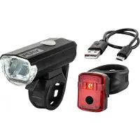 Puky Fahrradlicht Lumi, schwarz, StVZO zugelassen, Front-/ Rücklicht Set, LED, mit Akku, USB aufladbar