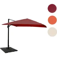 Mendler Gastronomie-Ampelschirm HWC-A96, Sonnenschirm, 3x4m (Ø5m) Polyester/Alu 26kg bordeaux mit Ständer, drehbar