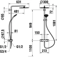 Laufen HF905452428630 thermostat. Duschsystem Vivid