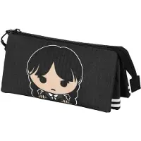 KARACTERMANIA Wednesday Cute Triple Mäppchen Schwarz Mann Schwarz One Size