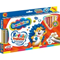 St. Majewski Dreieckige BAMBINO-Buntstifte 18 Farben in Holz + Temp.