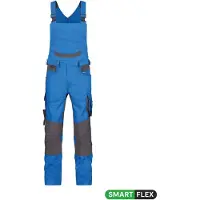 Dassy Tronix Latzhose mit Stretch und Kniepolstertaschen - azurblau/anthrazitgrau - 50-5cm
