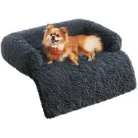 OEM Hundedecke, Hundekissen, Bankschutz, Maß M, für kleine und mittelgroße Hunde, 80 x 75 x 16 cm, dunkelgrau