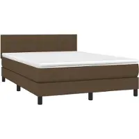 Syfax Boxspringbett mit Matratze Dunkelbraun 140x190 cm Stoff