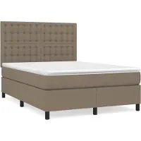 Syfax Boxspringbett mit Matratze Taupe 140x190 cm Stoff