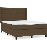 Syfax Boxspringbett mit Matratze Dunkelbraun 140x200 cm Stoff