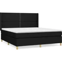 Syfax Boxspringbett mit Matratze Schwarz 160x200 cm Stoff