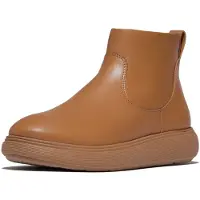 Original Brands FitFlop IQ-Comff Leather Zip Ankle Boots BRAUN 37