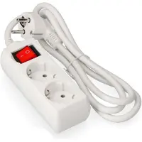 EDM 2 Steckdosen Mit Schalter Mehrfachsteckdose 3 M Weiß One Size / EU Plug Weiß One Size