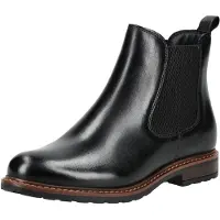 Tamaris Chelseaboots , Damen, Gr. 40, schwarz, Leder, schimmernd, unifarben, Schuhe Chelseaboots, Businessschuh, Chelsea Boot im klassischen Look, schmale Form