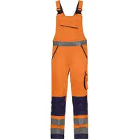 Dassy Malmedy Warnschutz Latzhose mit Kniepolstertaschen - neonorange/dunkelblau - 58+5cm