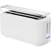 Bomann Toaster 4 Scheiben | Langschlitztoaster mit Auftau-/Aufwärm-/Schnellstoppfunktion | mit Brötchenaufsatz | TA 6070 CB weiß