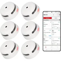X-Sense XS01-WX Intelligenter Rauchmelder mit Wifi - 6 Rauchdetektoren - 10-Jahres-Batterie - Kompakt - Feueralarm - Rauchdetektor