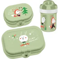 Koziol Lunchbox "HOP ON TO GO", (3 tlg.), 3-teiliges Set, mit handlicher Trinkflasche, mit Clipverschluss