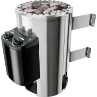 Karibu Plug & Play Saunaofen , silber (silberfarben), B:28cm H:46cm T:46cm, Edelstahl, Saunaöfen, Plug & Play Saunaofen, mit Steinen