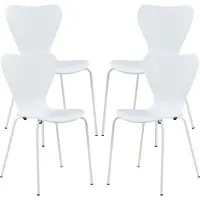 En.casa Esszimmerstuhl ‘Essunga’ 4er Set Holz Metall 80 x 48 x 46 cm Weiß