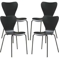 En.casa Esszimmerstuhl ‘Essunga’ 4er Set Holz Metall 80 x 48 x 46 cm Schwarz