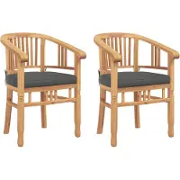 vidaXL Stuhl 2 stk. Braun Massivholz Teak