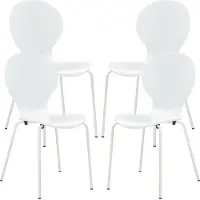 En.casa Esszimmerstuhl ‘Etne’ 4er Set Holz Metall 85 x 48 x 50 cm Weiß