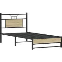 vidaXL Bettgestell ohne Matratze Sonoma-Eiche 90x200 cm Holzwerkstoff