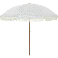 vidaXL Strandparasol Grau und Weiß 205 x 205 x 210 cm