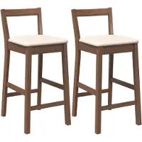 vidaXL Barhocker mit Kissen 2 Stk. Braun Massivholz Gummibaum