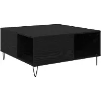 vidaXL Couchtisch Schwarz Eichen-Optik 80 x 80 x 36,5 cm Holzwerkstoff