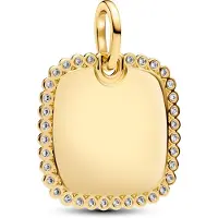 Pandora 364009C01 Anhänger Goldfarben Eckige Gravurplatte