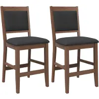 vidaXL Barhocker mit Kissen 2 Stk. Braun Massivholz Gummibaum