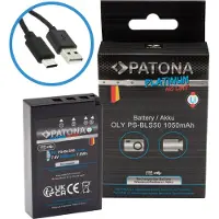PATONA 1415, Ladestation, Schwarz, Olympus E-450, E-P7, E‑P3 OM System OM-5 OM-D E-M10, OM-D E-M10 Mark II, OM-D E-M10 Mark III,..., 7.4 V, 1.2 A, 54 mm