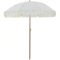 vidaXL Strandparasol Grau und Weiß 160 x 160 x 196 cm