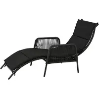 Kaemingk Kauai Sonnenliege wicker schwarz
