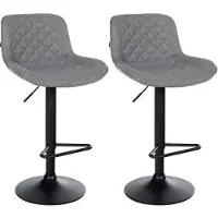 CLP 2er Set Barhocker Kasson dunkelgrau/Stoff
