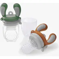 Kidsme Beikost- & Fruchtsauger 2er-Pack, Orange/Grün