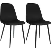 CLP 2er Set Esszimmerstuhl Maryam schwarz/Samt