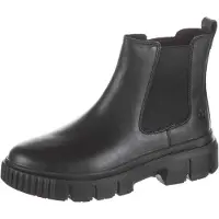 Timberland für Damen. TB0A5ZCG0011 Chelsea Field Halbhohe Lederstiefeletten Schwarz (38 W), Wohnung, Keine, Lässig