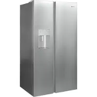 Bauknecht SBS IW D90 Pearl, Freistehend, Amerikanische Tür, Gebürsteter Stahl, 2 Tür(en), Pet Inox, An Tür