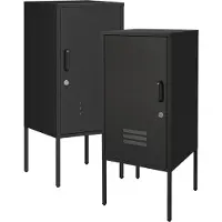 En.casa Nachtschrank Hausjärvi 2er Set Türgriff rechts und links Schwarz