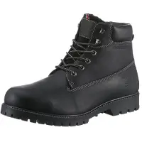 Dockers Winterboots BY GERLI, Herren, Gr. 40, Warmfutter, schwarz, Leder, Schuhe Winterboots, Workerboots, Schnürstiefel mit Blockabsatz