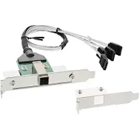 InLine SAS HD Slotblech PCI + 50p Centr., mit Kabel, ext. SFF-8644 auf int. 4x SATA, 0,5m