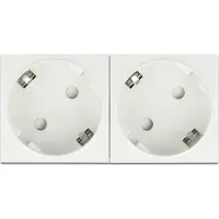 DeLOCK Easy 45 Schutzkontakt-Steckdose 45°-Anordnung 2-fach erweiterbar 45 x 45 mm, CEE 7/3, Weiß, Acrylnitril-Butadien-Styrol (ABS), Polycarbonat (PC), 250 V, 16 A, 4000 W